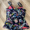 Anne cole  Navy Floral Paisley Tankini Swim Top Underwire Size 40B/38C Photo 2