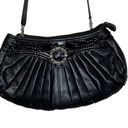 Brighton  Black Leather Pleated Versatile Purse Hand Shoulder Bag One Size Women Photo 1