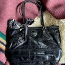 Coach Signature Stitched Patent Tote F15142 black tote scarf included monogram Photo 0