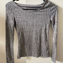 Grey ribbed long sleeve shirt Gray Size XS Photo 0