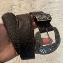 Women's Cowgirl Tooled 1781 leather belt size M length 40” Photo 1