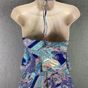 Kenneth Cole  Swim Reaction Top Tankini Womens Size Small Ruffle Halter Blue Photo 3