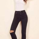 Reformation  Women's High Rise Skinny Jean in Faded Black Destroyed Size 27 Photo 0