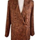 INC  International Concepts Cheetah Double Breasted Blazer Sz M Mob Wife Photo 1