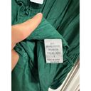 The Moon Day +  emerald green ruffle puff sleeve satin mini dress Small NEW Photo 4