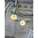 Vintage Embroidered Denim Shorts 90s AJ Brandon Size 13/14‎ Retro Hippie Y2K Blue Photo 6