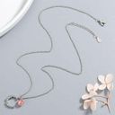 Sterling Silver 925  crescent strawberry crystal necklace women's high-end light luxury 2023 new style peach blossom clavicle chain ins lettering Photo 9