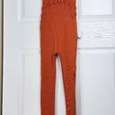 Daisy  Orange Ribbed Stretchy Fitted Jumpsuit Bodysuit Catsuit Tank Scoop Neck M Photo 11