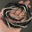 Twisted Silver Black Tone  Necklace Statement Retro Vintage 70s 80s 90s Boho Photo 2