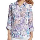 Chico's  Womens S No Iron Paisley Print Button Down Photo 0