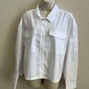 DKNY  Button Down Collared Long Sleeve Tailored Top White Pockets Women’s XL Photo 3