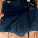 ZARA  Black Suede Shorts Skort Tortoiseshell Belt Buckle Side Zip Women’s M Photo 1