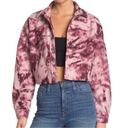 Abound  Purple Tie Dye Cozy Cropped Shirt Jacket Sz M Photo 0