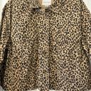 American Eagle Cheetah Leopard Print Cropped Oversize Button Down Shacket Jacket Photo 4