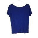 American Eagle Women's Dark Blue Scoop Neck Pocket Short Sleeve T Photo 1