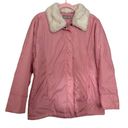 Vintage Medium Pink Coquette Faux Fur Collared Nylon Jacket Photo 9