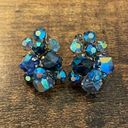 Vintage Blue  AB Cluster Vogue Clip On Earrings Photo 1