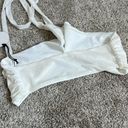 Tularosa  Nylon Halter Bikini Top NWT Cream White XS Photo 4