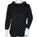 Talbots  Sweater Womens Medium Petite Black White Polka Dot Retro Pin Up Preppy Photo 0