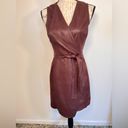 BCBG MAXAZRIA NWT Layla Asymmetrical Faux Leather Faux Wrap Belted Dress Size S Photo 1