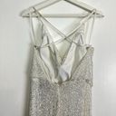 La Femme  Sequin Sleeveless Gown in White Size US 10 Photo 8