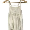 American Eagle  AEO White Embroidered Bust Square Neck Boho Tank Top S Photo 0