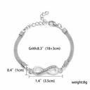 infinity Fashion White Gold Bangle Women  Adjustable Chain Bracelet Jewelry Gift Photo 2