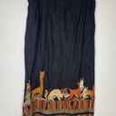 Vintage Haggerty Art Wear Tribal Animal Print Skirt & Vest Set XL/M Brown Black Photo 8