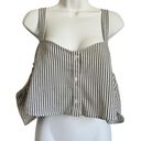 Nordstrom Leith Cold Shoulder Black White Striped Crop Top Flutter Sleeve size S NEW Tags Photo 6