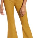 AG Adriano Goldschmied AG The Quinne Coated Hi Waist Cropp Flare Jeans Mustard Gold Size 31 Photo 0