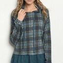 Anabelle's NWT Annabelle Plaid Hooded Tunic Top Long Sleeve Sz M Photo 0