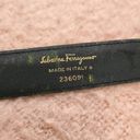 Salvatore Ferragamo Black Adjustable Leather Belt Polished Gold Buckle XS Photo 2