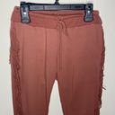 Kittenish  luxe lounge fringed drawstring joggers in blush size S Photo 4