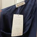 Navy Blue One Shoulder Midi Dress Size M Photo 2