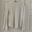 Massimo Dutti White V-neck Blouse Long Sleeves Photo 4