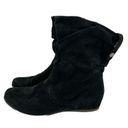 X-Appeal  Size 8 Womens Carney Wedge Boot Black Faux Suede Photo 1