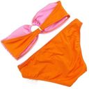 Kate Spade NWT  Colorblock Ring Bandeau Bikini Swimsuit Surf Pink Size Medium NEW Photo 3