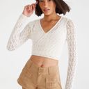 Aeropostale Wrap-Front Open-Knit Cropped Cardigan Photo 0