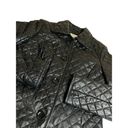 Neiman Marcus Exclusive Quilted Long Leather Jacket Parka Coat Black Size Small Photo 1