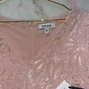 Kensie  Blush Pink Lace Puff-Sleeve Flutter-Hem Shift Mini Dress Photo 10