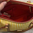 Dooney & Bourke  Yellow and White Striped Barrel Bag Photo 8