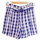 Joie  Gingham Shorts Blue & White Check Cotton Paper Bag Waist Women’s Size XL Photo 0