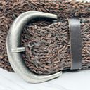 Chico's  Vintage Wide Brown Genuine Leather Braided Woven Belt Size Medium M Photo 1