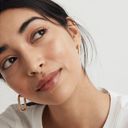 Madewell NWT  Carabiner Large Hoop Earrings Vintage Gold Photo 2