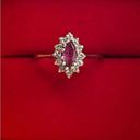 Ruby 14K size 6 white gold  and diamond ring. Photo 0