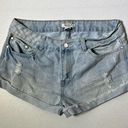 Forever 21  Light Wash Distressed Cuffed High Waist Jean Shorts Photo 0