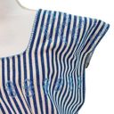 Tuckernuck  Blue Stripe Mini Sullivan Embroidered Canvas Caftan Sun Dres, Size S Photo 4