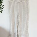 Loft  Striped Wide Leg Linen Crop Pants Sz MP Photo 0