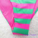 Beach Riot NEW  Chloe 90’s stripe pink green bikini bottom, size L Photo 4