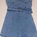 SheIn Belted Denim Romper Photo 0